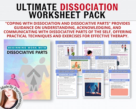 Dissociation Worksheets Workbook Dissociation Therapy Journal Dissociation Printable Dissociative Identity Disorder, Trauma Therapy - Etsy