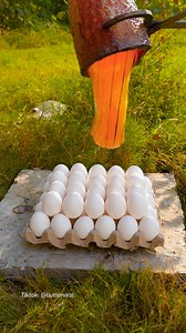 Molten Glass vs Eggs 😱🥚 #Experiment #satisfying | RHCB Experiments