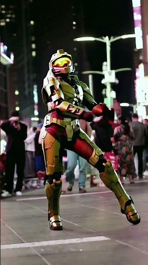 Masterchief dancing in New York #halo #mago #styletransfer