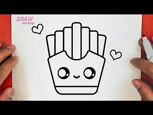 HOW TO DRAW CUTE FRIES ,STEP BY STEP, DRAW Cute things