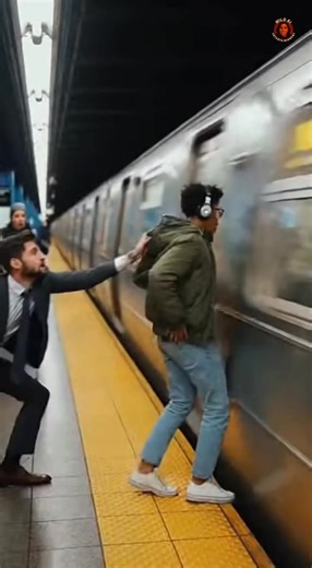 450K views · 250 reactions | Distracted Commuter Pulled From Brink as...