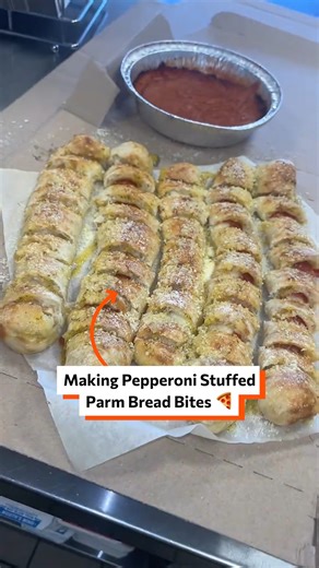 Making pepperoni stuffed parm bread bites 🍕 | Twisted