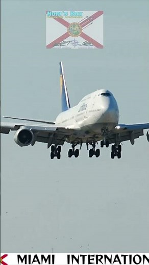 Lufthansa 747-8 BIRD STRIKE at MIA 9 #birdstrike #planespotting