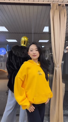 Unity Store on Instagram: "Calvin Klein hoodie with fur inside. Only yellow color available. Free size."