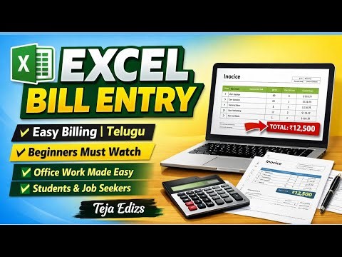 💯Bill Entry Process Telugu🤔 | Purchase & Sales Bill Entry 🆗Easy Method🔚 #excel #mstechtricks #viral