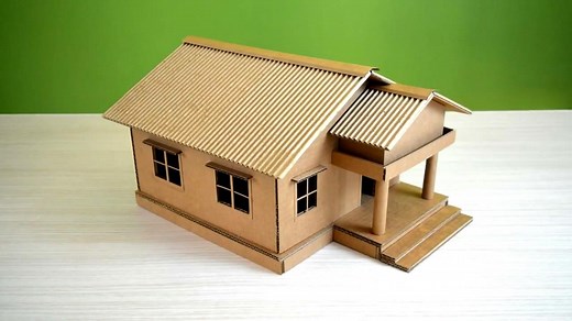 「创意手工DIY」制作纸板房屋模型的方法，看一遍就学会了！