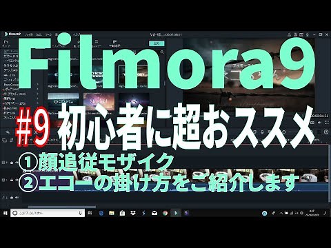 【解説】#9 Filmora9 フィモーラ9 初心者におススメ・使い方説明します。顔追従モザイク・エコーの掛け方のご紹介です【動画編集ソフト】