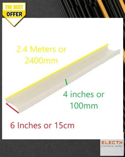Royu Solid Channel Cable Tray 1.2mm Gauge 18 6 Inches x 4 Inches x 8 Feet or 2400mm x 150mm x 100mm