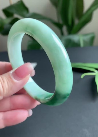 55.4mm Certified Natural Jadeite Bangle | Bright Green Flower Pattern - Etsy