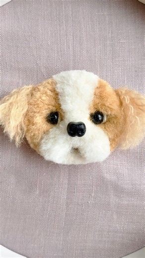 【パンチニードル】ふっくらふわふわ、もこもこシーズーを作ります🐶 #パンチニードル#フリーステッチングニードル#handmade#satisfying