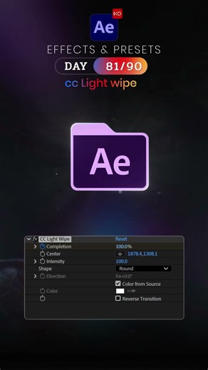 Day 81/90 – CC Light Wipe Effect | After Effects in 90 Days Challenge 🦋