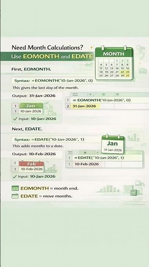 Excel Month Calculations Made Easy ⏳ | EOMONTH & EDATE Explained
