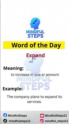 Word of the Day: Expand | Meaning, Example | #englishlearning #getmoresubscribers #shorts