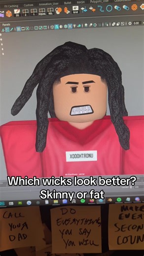I need yo help! Been learning how to make wicks and wonder if they look better skinny or fat 🤔 #roblox #robloxhair #robloxugc #robloxfyp #rblx