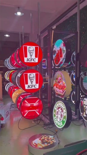 Outdoor waterproof LED round screen, mobile phone upload program, professional door signboard #LED