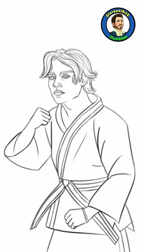 Tutorial speed drawing Miguel Diaz, Cobra Kai - como desenhar pose kar...