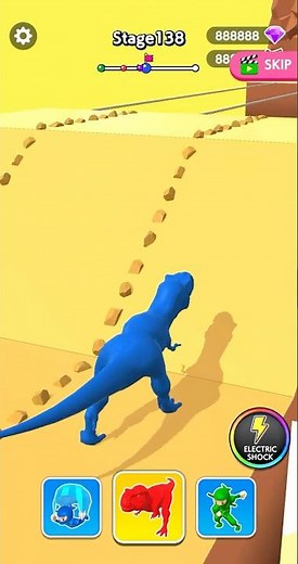 🎮 Dino Ninja Race Stage #138 🦖👑 #shorts #mobilegame #trex
