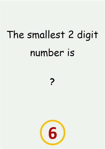 7 - Quiz - The smallest 2 digit number.