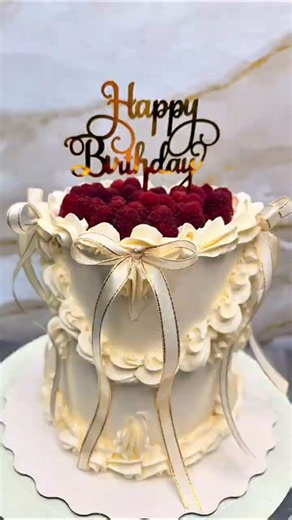 How to Make a Heart Shaped Cake with Fresh Raspberries ❤️ #strawberry #strawberrycake #birthdaycake