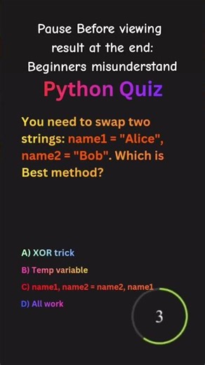 Easy Python quiz but still beginners misunderstand this and make mistakes #python
