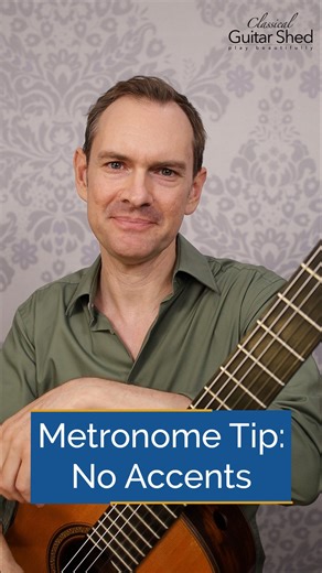 Metronome Hack: Keep It Simple! Set your metronome to steady quarter notes—no subdivisions or accents. It’s easier to stay in sync and focus on your playing. #ClassicalGuitar #PracticeTips #MetronomeHack #MusicMindset #guitarskills | Classical Guitar Shed