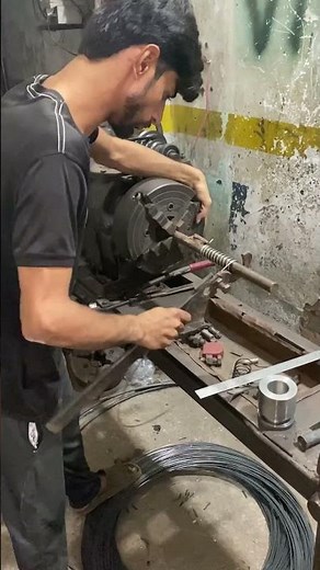 Making packing machines spring on lathe #diy #shortvideo