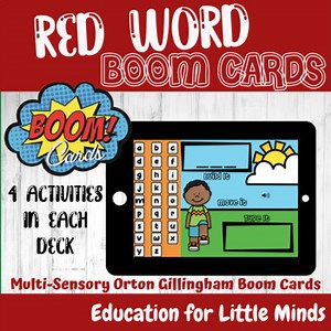 Orton Gillingham Red Word (site, high frequency words) Boom Cards - put, saw