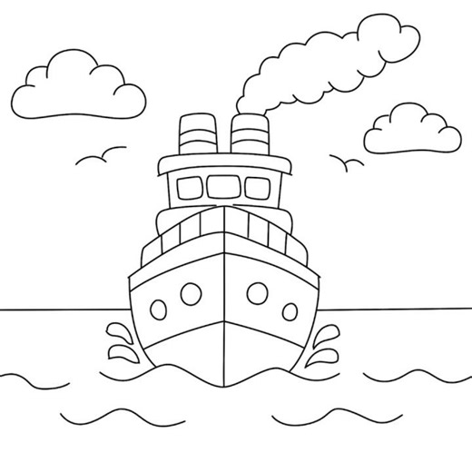 Front View Ship Drawing Step by Step
