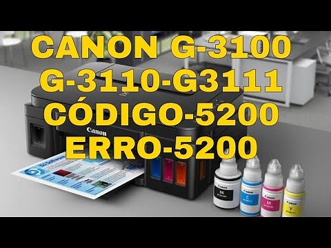 Canon G3100 código de suporte 5200-erro luz piscando no LEDs