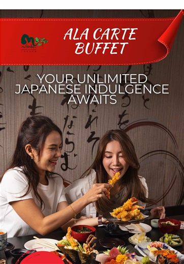 Endless possibilities, endless satisfaction—enjoy our All-You-Can-Eat Ala Carte Buffet for just $59.90 ! Feast on our wide selection of sushi, signature thick-cut sashimi, grilled favourites, and hot dishes, all freshly prepared for you. Ready for a feast? Book your table today! REGULAR BUFFET: Adult - $59.90 Child below 1.4m tall - $29.90 Child in baby chair - Free PREMIUM BUFFET: Adult - $99.90 Child below 1.4m tall - $49.90 Child in baby chair - Free ➡️ Reservations: https://www.mitsuba.com.s