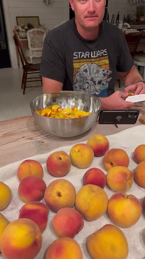 Zeb is eating PIE for breakfast enjoying the fruits of his labor. We do a Kamut crust and coconut sugar instead of refined white sugar. It makes everything brown with the coconut sugar but it’s much better for you and taste great. Apparently it makes it healthy pie. At least that’s what Zeb says. ❤️❤️❤️. #eatpie #fallflavors#peachseason #peachpie #utahpeaches #peaches #jamirayvintage #homestead #canning | Jami Ray Vintage