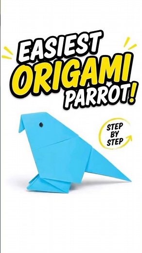 1-Minute Origami Parrot(So Easy!)