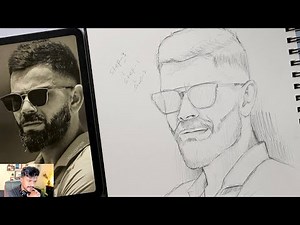 How to draw Virat Kohli step by step