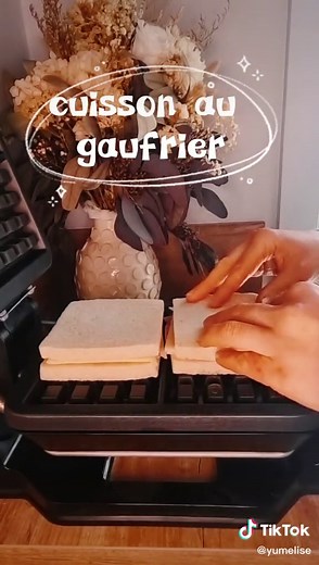 Croque-monsieur gaufre, le croque dans un gaufrier 😋 tout simplement gourmand ! #gaufre #dimanche #yumelise #foodlover #cuisine #croque #fromage