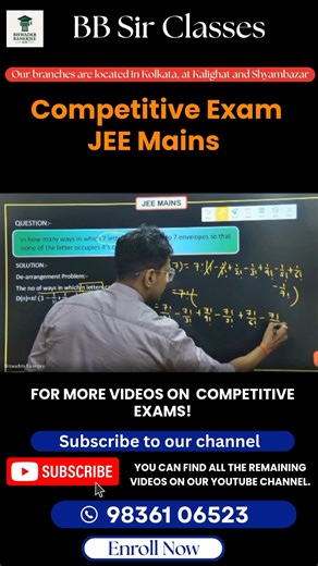Crack JEE Mains with Confidence – Join BB Sir Classes Are you preparing for JEE Mains and struggling with tricky math or statistics problems? Learn from expert faculty who make concepts simple and clear. BB Sir Classes is helping students across Kolkata build strong fundamentals and score higher in competitive exams. Watch free video lectures, topic breakdowns, and problem-solving sessions on our official YouTube channel: 👉 @math-stat-mania-by-bbsir Our branches are located in Kalighat, Shyamba