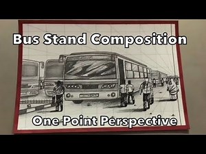 Bus Stand Composition | For Beginners | #perspective #drawingtutorial #composition