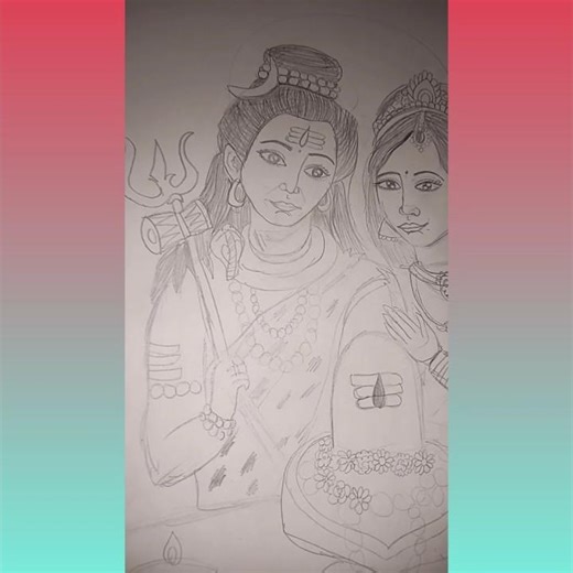 Lord Shiva & Maa Parwati sketch #trending #youtube #shortsvideo #shorts #drawing #art #ytshorts #yt