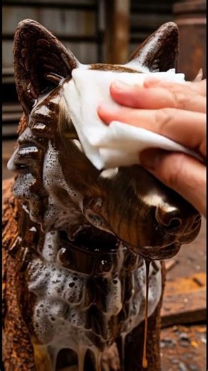 Rusty Wolf Cleaning With Rust Removal Spray!