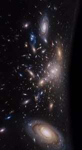 721K views · 11K reactions | Millions of Galaxies Moving Together Description: A galaxy cluster drifting in one direction, as if pulled by something beyond our universe. | Galaxies Uncharted | Facebook