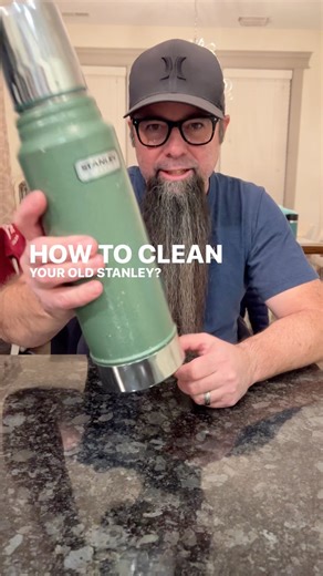 Greg Young on Instagram: "🔥Have and old dirty Stanley? Let me show you How to clean that classic thermos In Two easy steps.🔥#stanleycup #stanleycuphack #stanleyhack #cleaning #tips #tricks #hacks #stanley1913 #oldschool #stanley @worthabuck @stanley_brand"