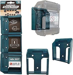 StealthMounts 40V Makita Battery Holder, 6 Pack, Blue, Plastic