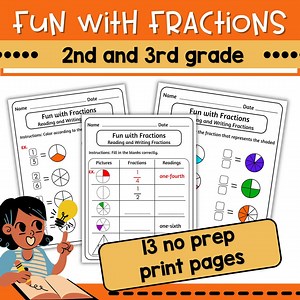 Fractions Unit Worksheets Coloring & Writing Reading Activities - Etsy Canada