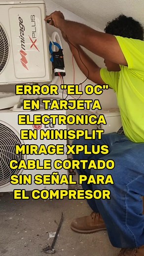 Código de error EL OC en Minisplit Mirage XPlus