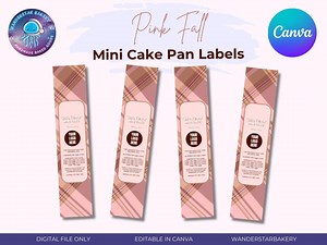 Pink Fall Mini Cake Pan Label, Editable Canva Template (digital Download) - Etsy Canada