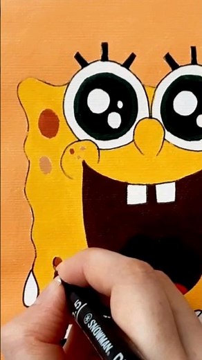 How To Paint Spongebob Squarepants Easy| Drawing Spongebob | Acrylic Painting For Beginners