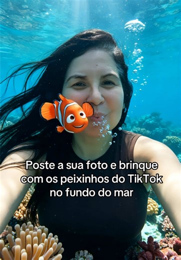 Poste a sua foto e venha brincar com os peixinhos do TikTok no fundo do mar #criadordeconteudo #tutorial #ediçãodevideo #foto #efeito
