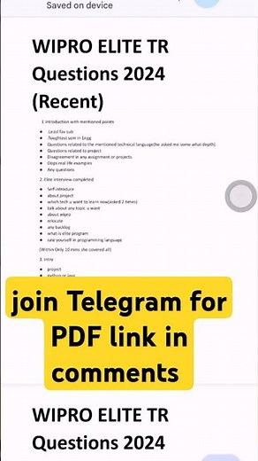 Wipro ELITE Technical Round Latest Interview Questions 2024 #wiprowilp #wiproelite #wiprointerview