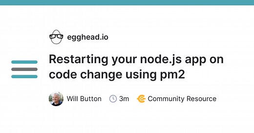Restarting your node.js app on code change using pm2