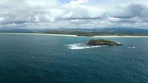 Island ocean beach landscape drone view