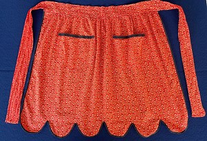 Vintage-style Fall Orange Paisley Scalloped Half Apron With Pockets - Etsy
